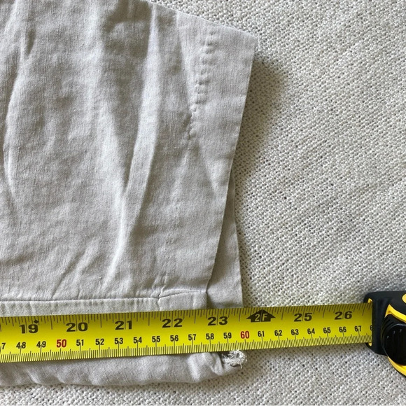 H&M Linen  Blend Lightweight Boho Coastal Cropped Pant Size L - Picture 13 of 15